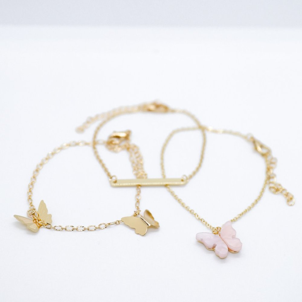 COPY - Multi-layered Butterfly Bracelet Set